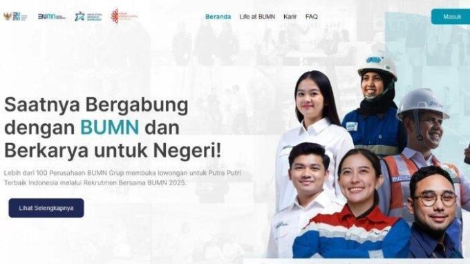 Tangkapan Layar Rekrutmen Bersama BUMN 2025.