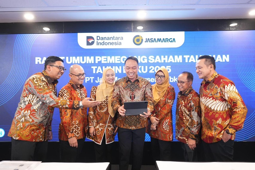 Jasa Marga bagikan dividen Rp1,1 triliun usai RUPST 2025, ditopang pendapatan Rp19,8 triliun dan dominasi tol nasional.